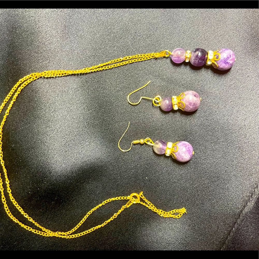 Earrings and necklace